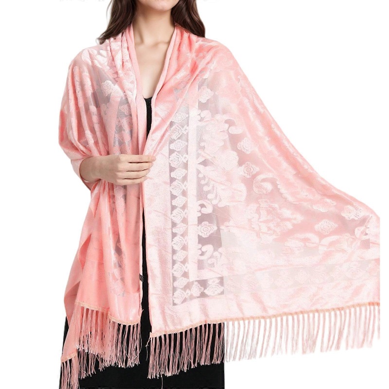Ethic Style Women’s Shawl Tassels Scarf Shoulder Wrap Breathable Formal Event Headscarf for Weddings and Evening Party  Pink | Fruugo SG