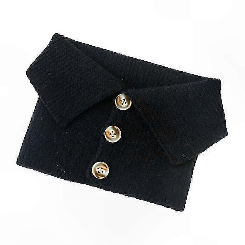 Fake Collar Knitted Scarf Winter Neck Warmer Windproof Button Closure Elastic Loop for Outdoor | Fruugo SG