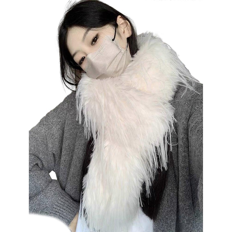 Furry Scarf for Men, Women, and Kids Soft Warm Scarves Neck Warmer Winter Women Versatile Furry Scarf  White | Fruugo SG