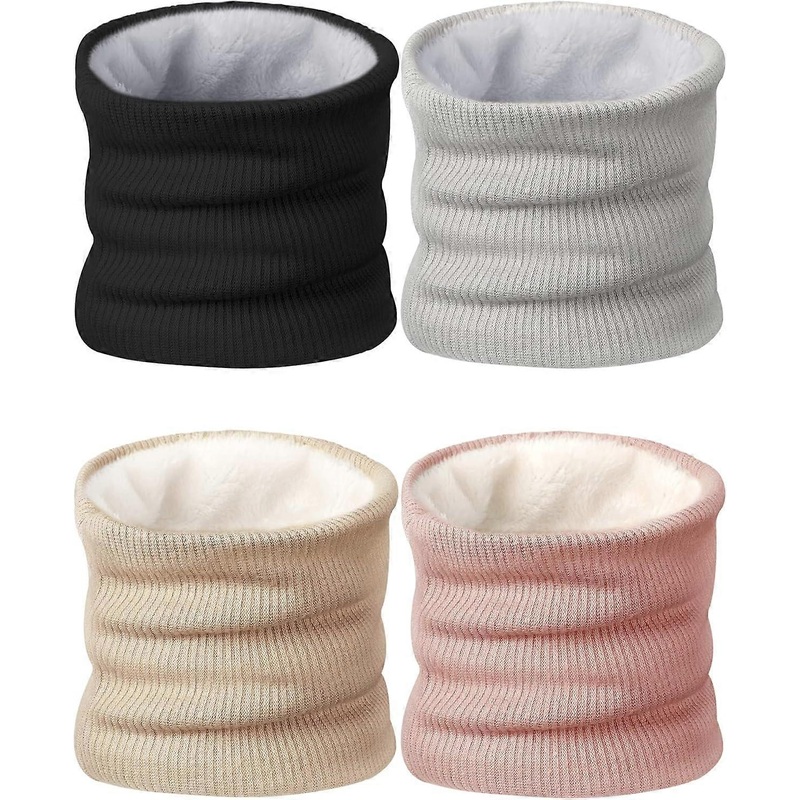 INIOR 4 Pieces Winter Fleece Lined Neck Warmer Thick Double-Layer Knitted Neck Gaiter Circle Loop Scarves for Women Men, Multicolor, One Size, Multico | Fruugo SG