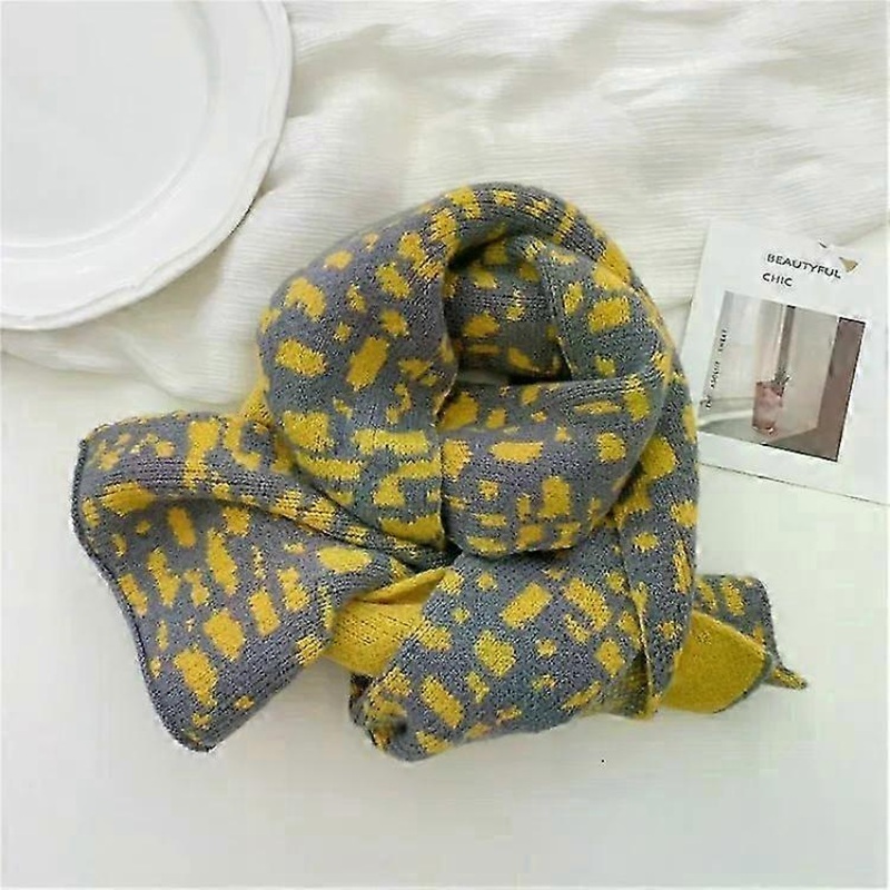 Leopard Print Knitted Scarf for Kids-Warm,Colorful,122x20cm,Yellow,122 x 20cm SZRH A-YH | Fruugo SG