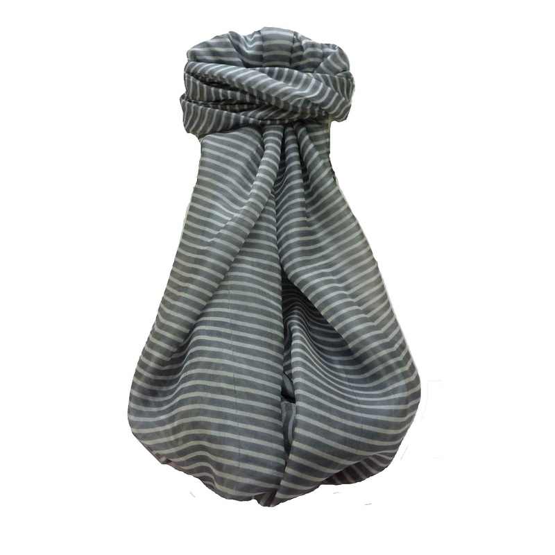 Mulberry Silk Contemporary Long Scarf Veena Charcoal by Pashmina & Silk | Fruugo SG