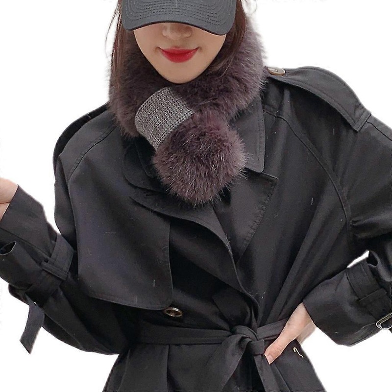 Women Winter Warm Thicken Scarfs Solid Color Plush for Cross Collar Scarf Shawl Windproof Delicate Supplies for Cold Win  Purple brown | Fruugo SG