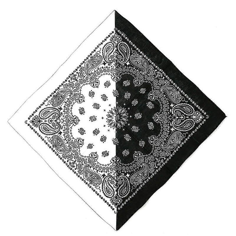 Bandana Kerchief Unisex Hip Hop Colorblock Paisley Hair Band Neck Scarf Sport Wrist Wrap for Head Square Scarve Handkerc  Black and white | Fruugo SG