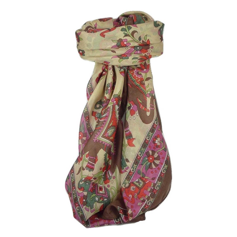 Classic Paisley Square Scarf Mulberry Silk Kakaul Chocolate by Pashmina & Silk | Fruugo SG