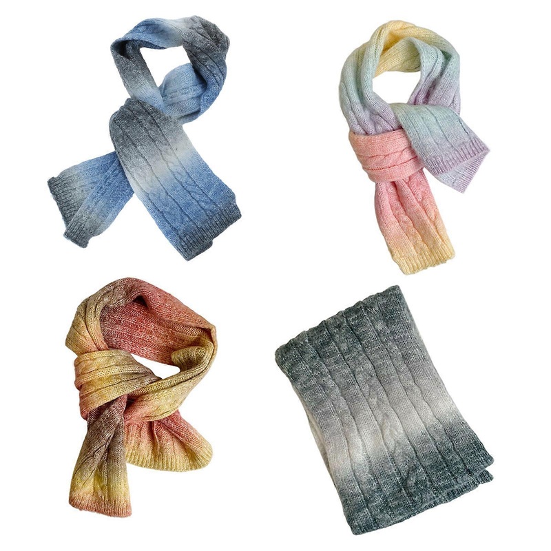 Gradient Scarf For Women Thick Wraps Lady Neck Warm Scarves Rainbow Hairy Bufanda Thick Shawls Wraps Gradient Color  Pink | Fruugo SG
