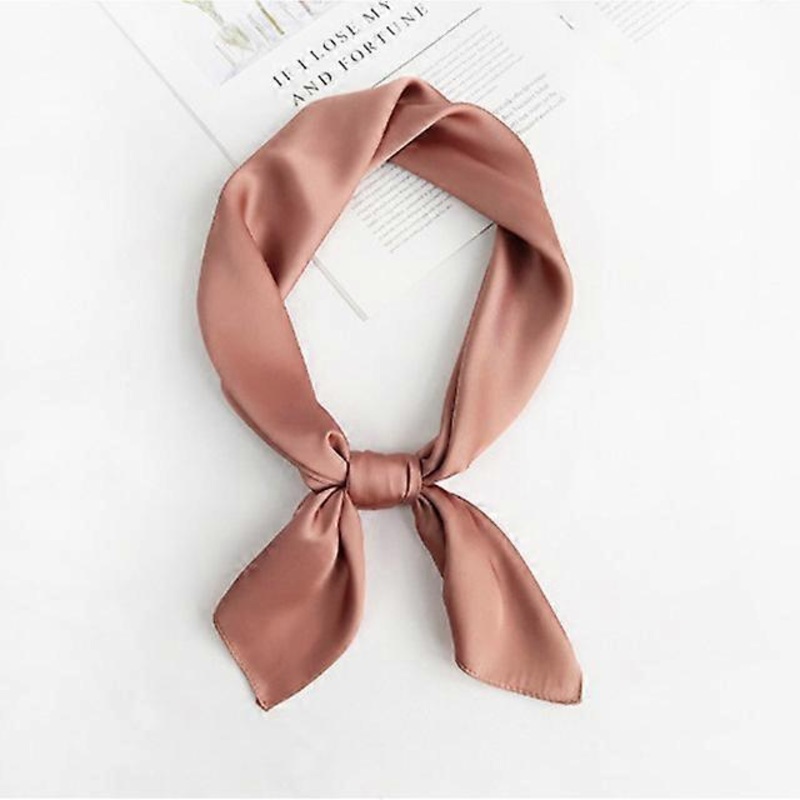 JWL-Korea Versatile Solid Color Small Square Towel Simulated Silk Fashion Scarf Grace Smooth Thin Neck Protection Women's Shawl A11 | Fruugo SG