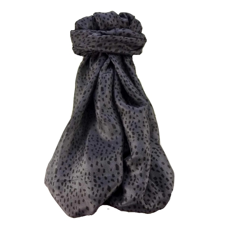 Mulberry Silk Contemporary Long Scarf Mirza Charcoal by Pashmina & Silk | Fruugo SG