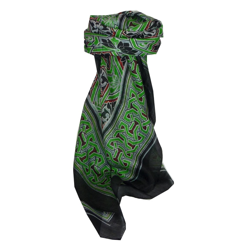 Mulberry Silk Contemporary Square Scarf Disha Black by Pashmina & Silk | Fruugo SG