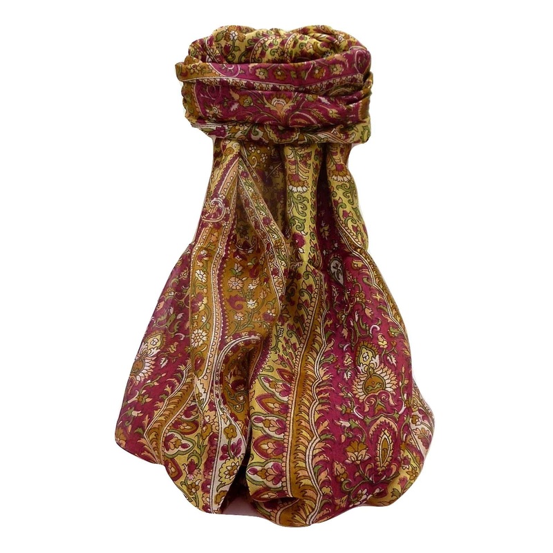 Mulberry Silk Traditional Long Scarf Amrindar Chestnut by Pashmina & Silk | Fruugo SG