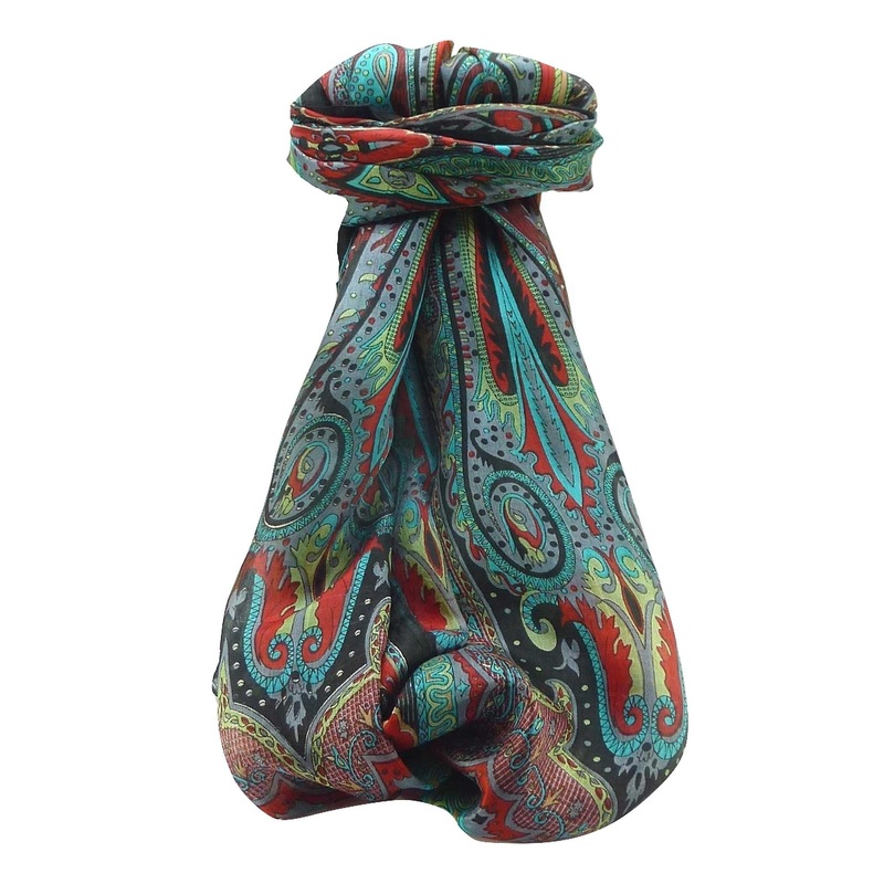 Mulberry Silk Traditional Long Scarf Chadar Black by Pashmina & Silk | Fruugo SG