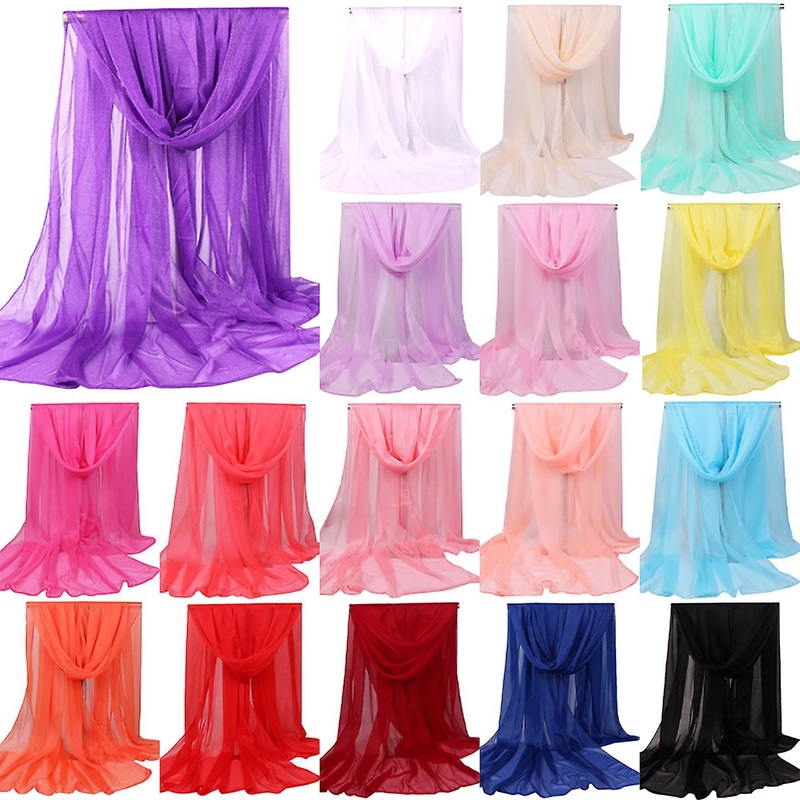 Womens Solid Long Softy Wrap Shawl Chiffon Silk Casual Scarf Scarves Stoles | Fruugo SG