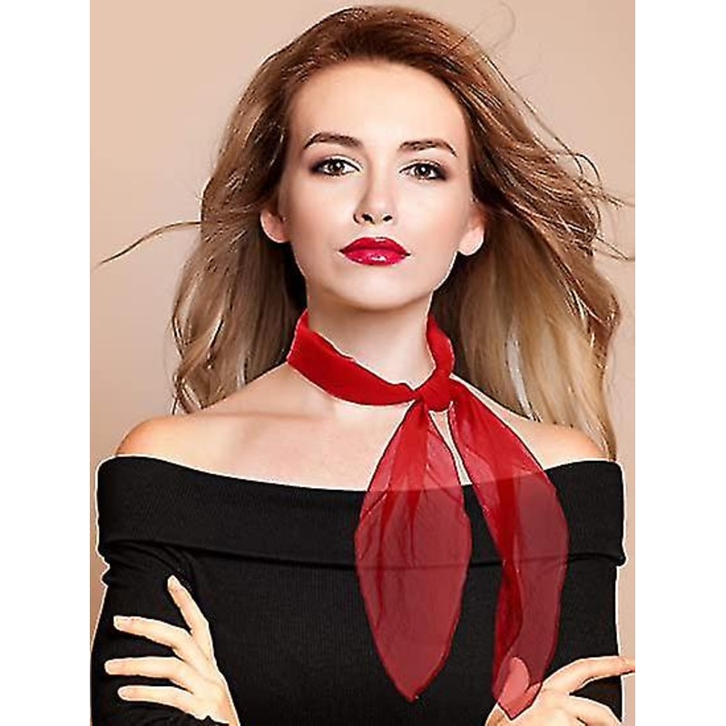 10pcs Chiffon Scarf Women Square Handkerchief Lightweight Satin Ribbon Scarf Retro Neck Scarf 60*60cm | Fruugo SG