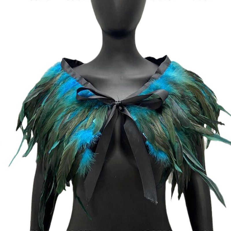 Adjustable Feather Cape Collar Suitable for Women and Men at Halloween Parties 1920s Banquet Vintage Feather Shrug  lake blue | Fruugo SG