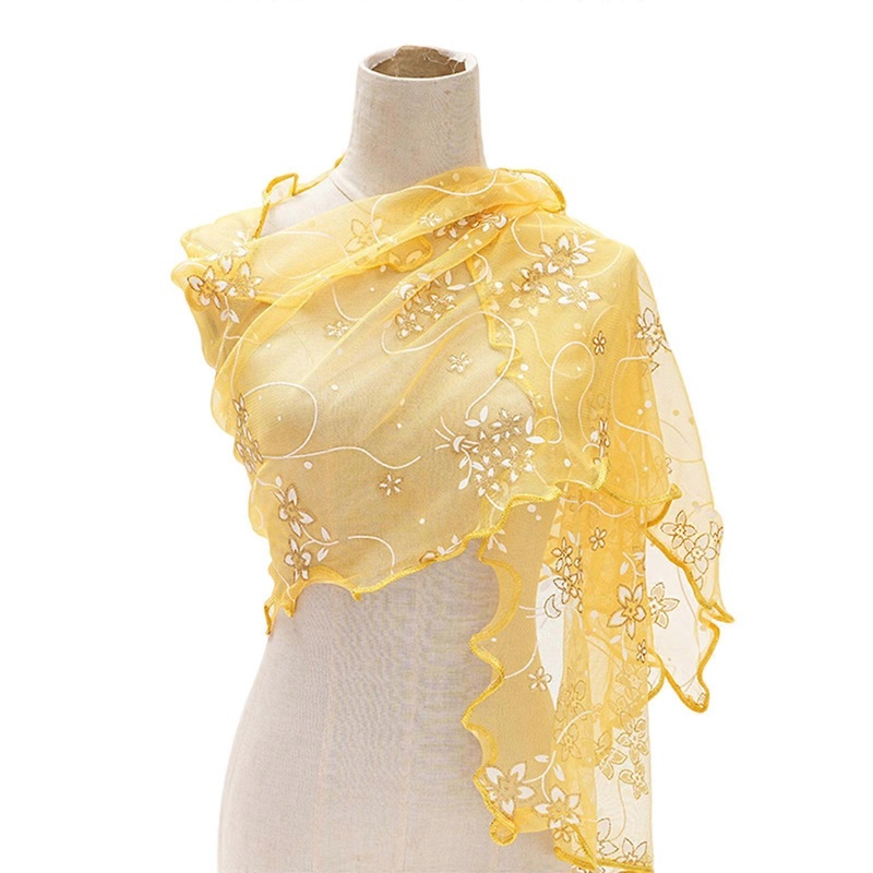 Fashion Floral Print Scarf Silk Like Polyester Soft Texture Soft for Women Daily Wear  Yellow | Fruugo SG