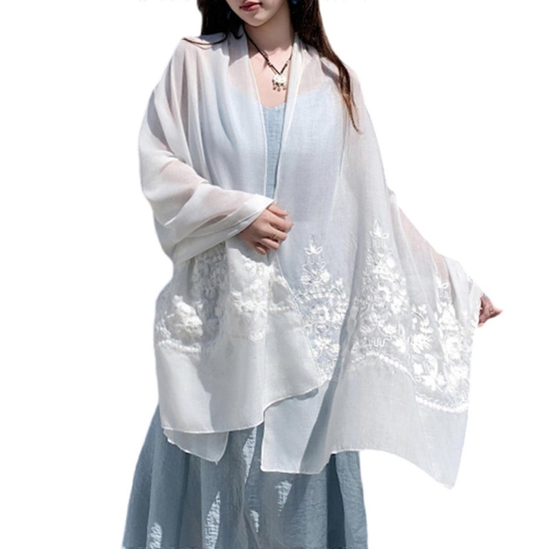 Handcrafts Solid Color Shawl Wrap Traditional Stitching Embroidery Shawl For Festival Weddings Travel Accessories Multicolor | Fruugo SG