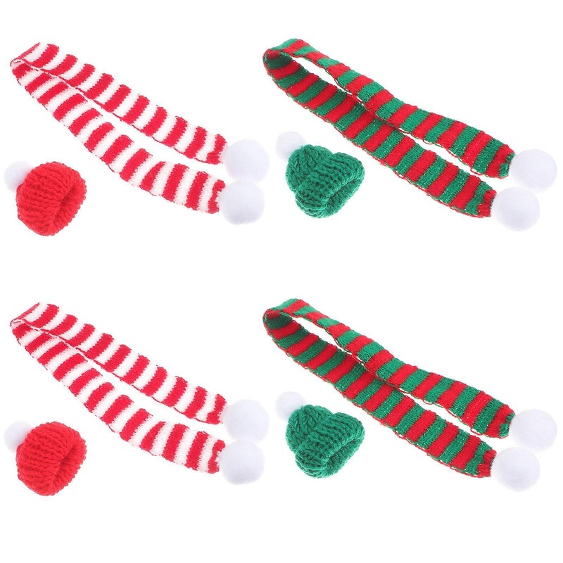 Knitted Scarves And Hats Together Covers Crafts White 8Pcs | Fruugo SG