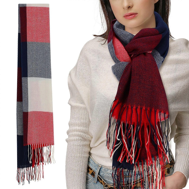 Ladies Plaid Scarf Winter Warm Scarf Men And Women Timeless Style Multi-Colored Plaid 190.00X64.50X0.10cm Warmth 1Set | Fruugo SG