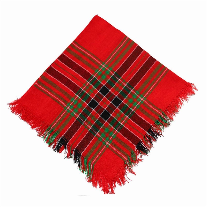 Multiuse Plaids Yarn Head Scarf Vintage Rural Styles Bandana Shawl Scarf for Daily Wear Formal Event for Senior Women  Red | Fruugo SG