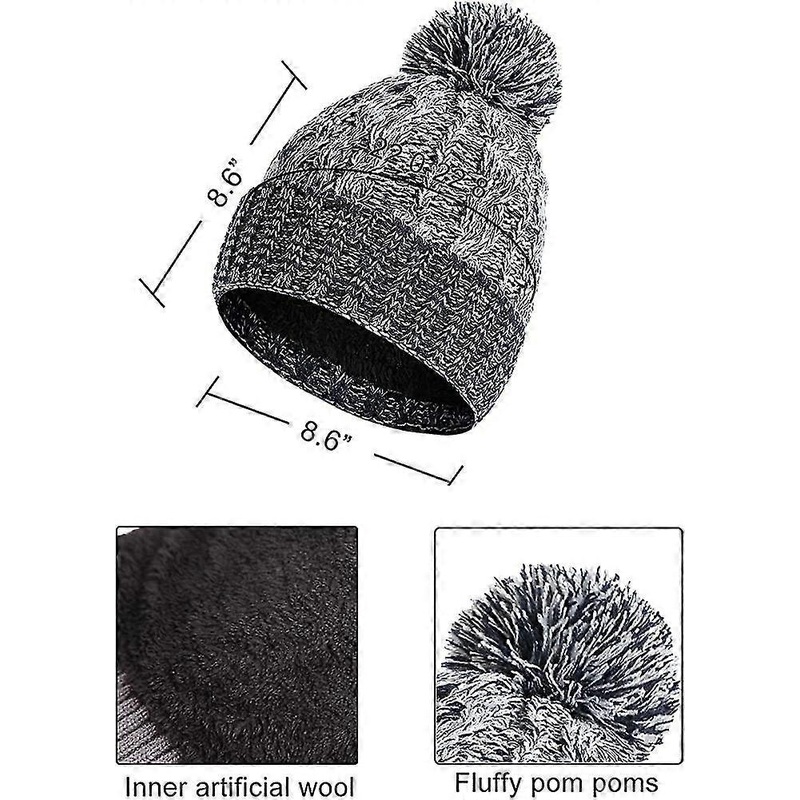 Womens Bobble Hat Scarf And Gloves Set Fleece Lined Beanie Touchscreen Gloves | Fruugo SG