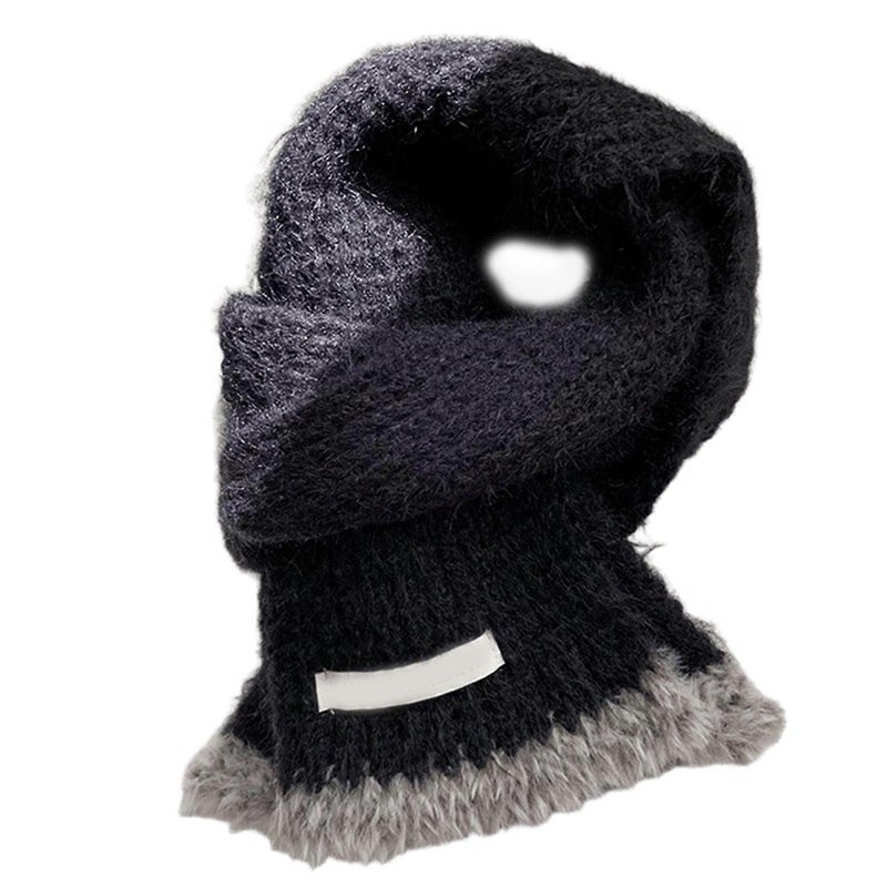 Womens Furry Scarf Stylish Soft Collar Neck Wrap Lady Thicken Winter Neck Warmer Fleecy Knitted Thicken Scarf  Black | Fruugo SG