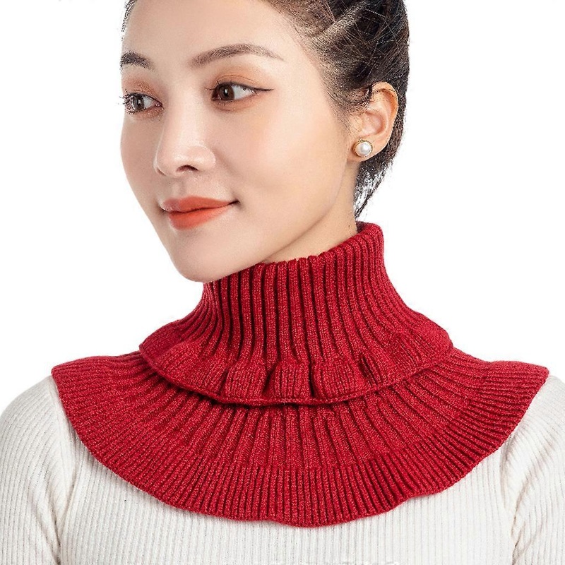 Fake Collar Scarf Knitted Elastic False Collars Scarves Warm Winter Cycling Windproof Detachable Wrap  Burgundy | Fruugo SG