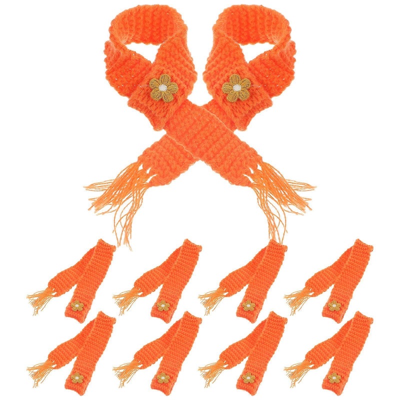 Mini Scarf Adjustable Doll Accessory Orange Cotton Decorative Diy Projects 10Pcs | Fruugo SG