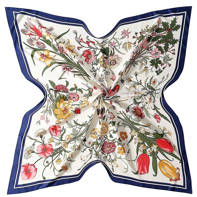130Cm Luxury Brand Twill Silk Scarf Women Bandana Square Scarf Design Floral Kerchief Scarves For Ladies Fashion Shawl Echarpe | Fruugo SG