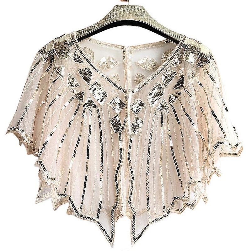 1920s Women Shawl Sequin Beaded Evening Cape Bridal Bolero Flapper Cover Up Wedding Party Guest Dress | Fruugo SG