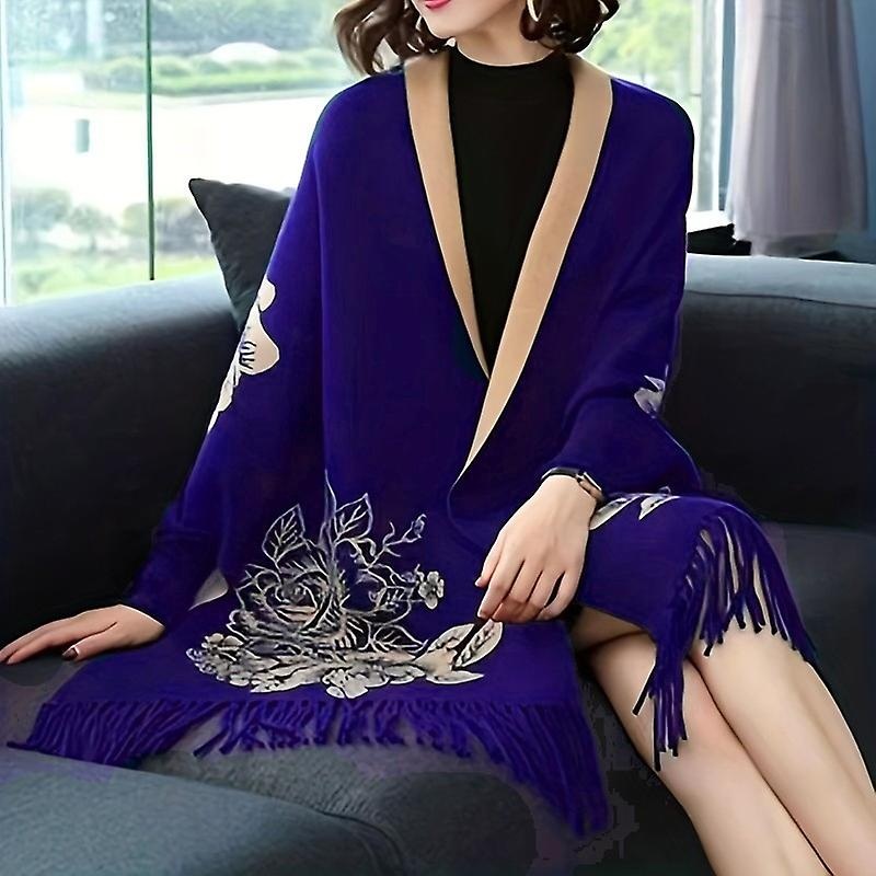 1pc Elegant Cashmere Jacquard Scarf With Tassel Reversible Shawl – Warm And Stylish Women S Cloak | Fruugo SG