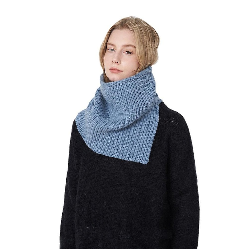 Autumn And Winter New Wear Solid Color Knitted Scarf For Men And Women High Neck Split Warm Cascading Collar Windproof Neck Scarf | Fruugo SG