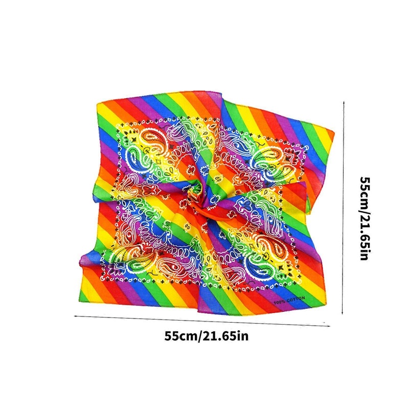 Bandana Kerchief Unisex Hip Hop Rainbow Paisley Hair Band Neck Scarf Sports Wrist Wraps for Head Square Scarves Handkerc  One Size | Fruugo SG