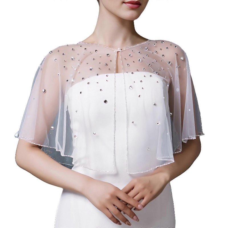 Beadwork Rhinestones Evening Shawl Bridal Shawl Shoulder Wrap Evening Gown Accessories Shawl Sheer Shawl for Engagement | Fruugo SG
