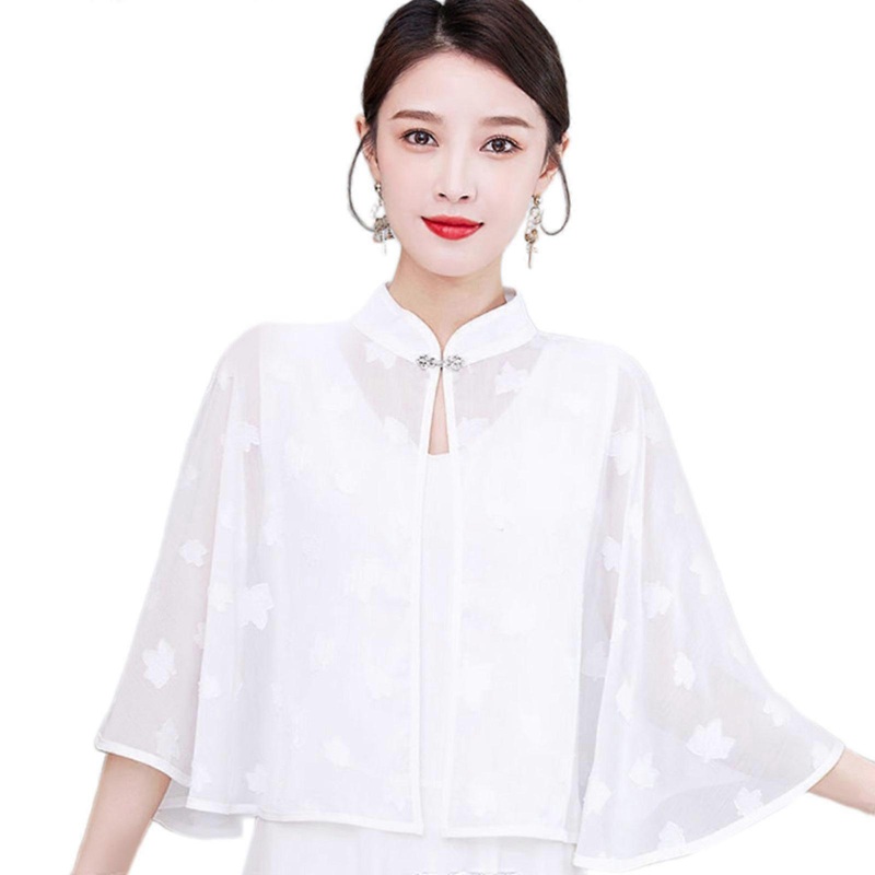 Compact Capelet Short Chiffon Shawl For Women Breathable Season Shore Covering Accessory  White | Fruugo SG