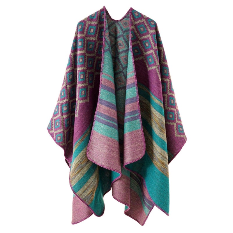 Ethnic Geometric Shawl Cloak Kimono Capes Poncho Shawl for Travel Vacation Bohemian Capes Scarf Sun Protective Beach Capes  Purple | Fruugo SG