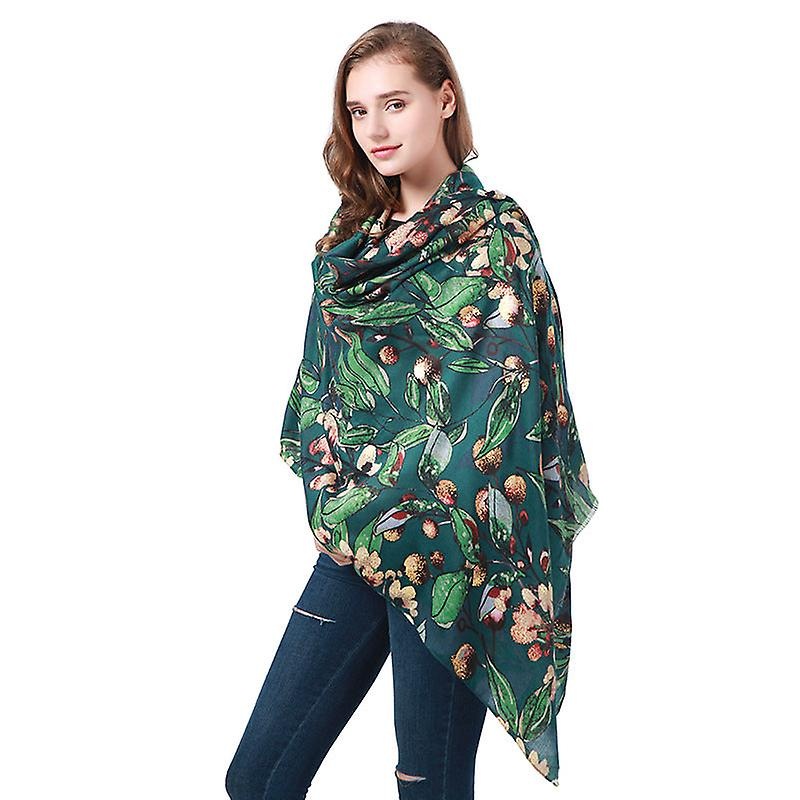 Flowering And Fruiting Colorful Printing Gilded Scarf European And American Mid-length Warm All-matching Shawl | Fruugo SG