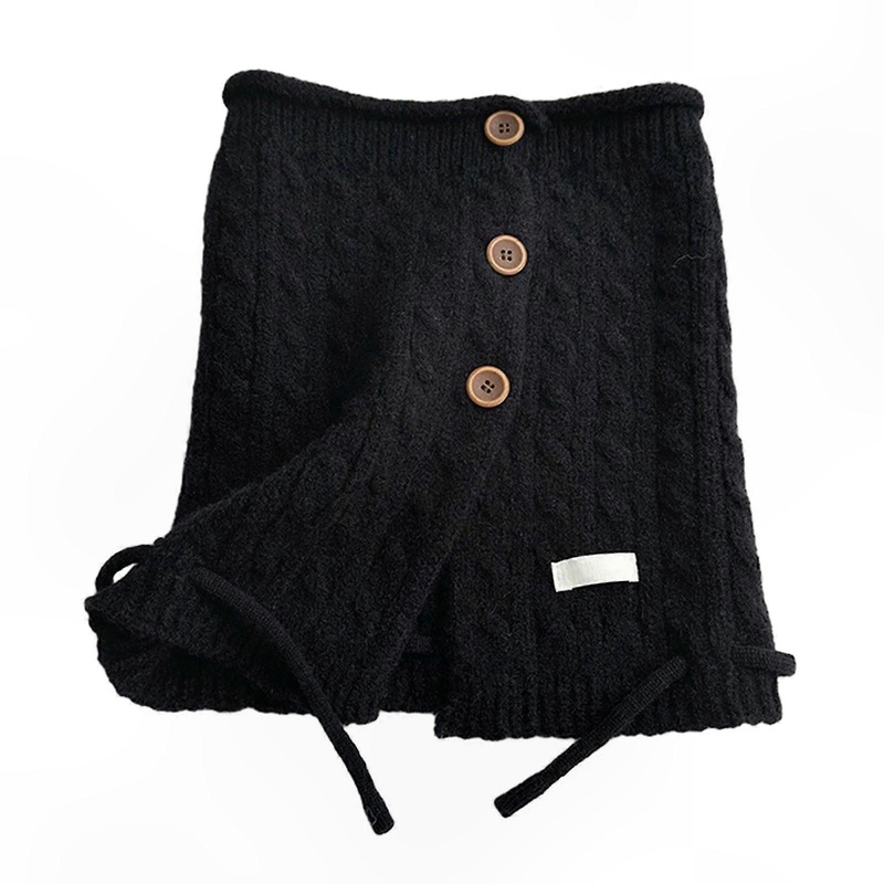 Lightweight Cable Knit Scarf with Button Closure and Matching Beanie Hat for Women – Solid Color Turtleneck Neck Warmer Shawl Wrap in Beige Gray | Fruugo SG