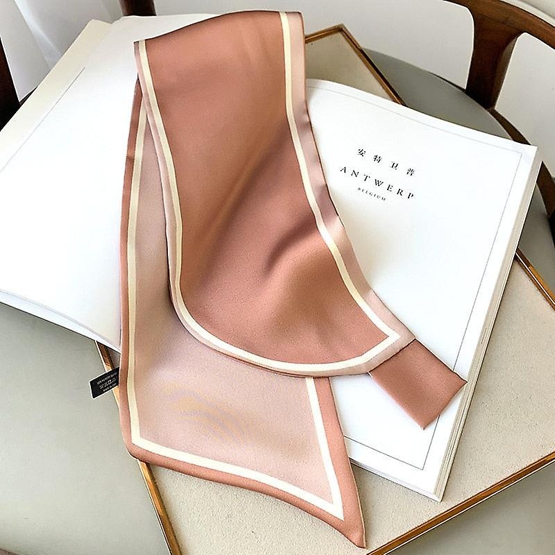 Luxury Brand Solid Silk Scarf Women Shawls Wraps Black Pink Small Office Hair Neck Hijabs Foulard Scarves Ladies | Fruugo SG