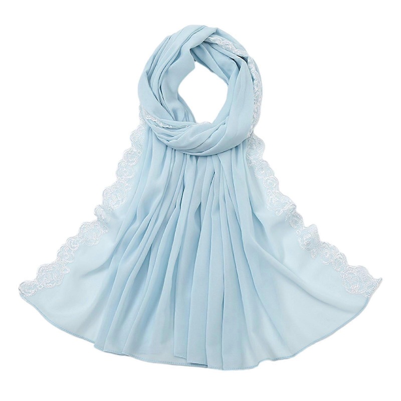 Malaysia Headscarf for Summer Chiffon Scarf Shawl with Lace Floral Trim for Ladies Mother Outdoor Sunproof Supplies  10C | Fruugo SG