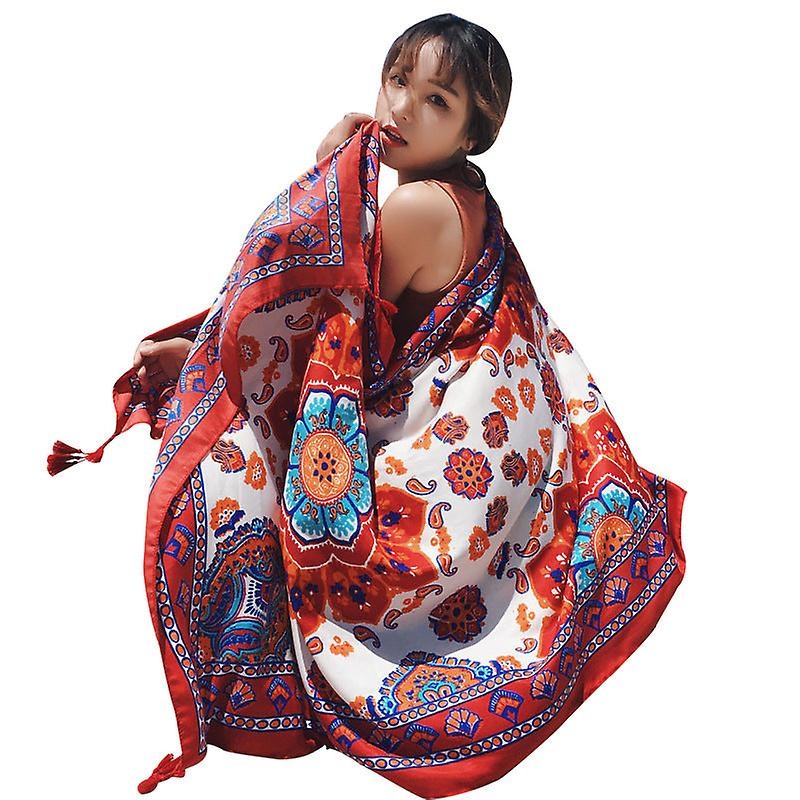 Women’s Scarf Spring And Autumn Sun Protection Cotton And Linen Shawl Dual-use Korean Scarf Seaside Holiday Scarf Beach Towel | Fruugo SG