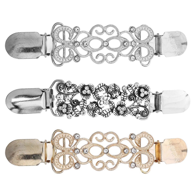3 PCS Shawl Clip Rhinestone Alloy Back Cinch Clip for Women Girls Ladies | Fruugo SG