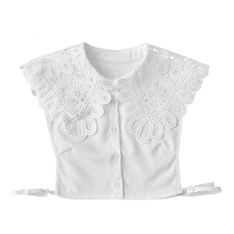 Chiffon Lace Collar Elegant Fake Collar Accessory For Casual Outfits Women 1Pcs | Fruugo SG
