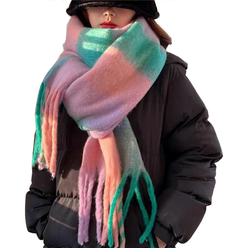 Christmas Fall Winter Scarf Classical Tassels Plaids Scarfs Warm Soft Lightweight Large Blanket Wrap Shawl Scarves  green powder | Fruugo SG