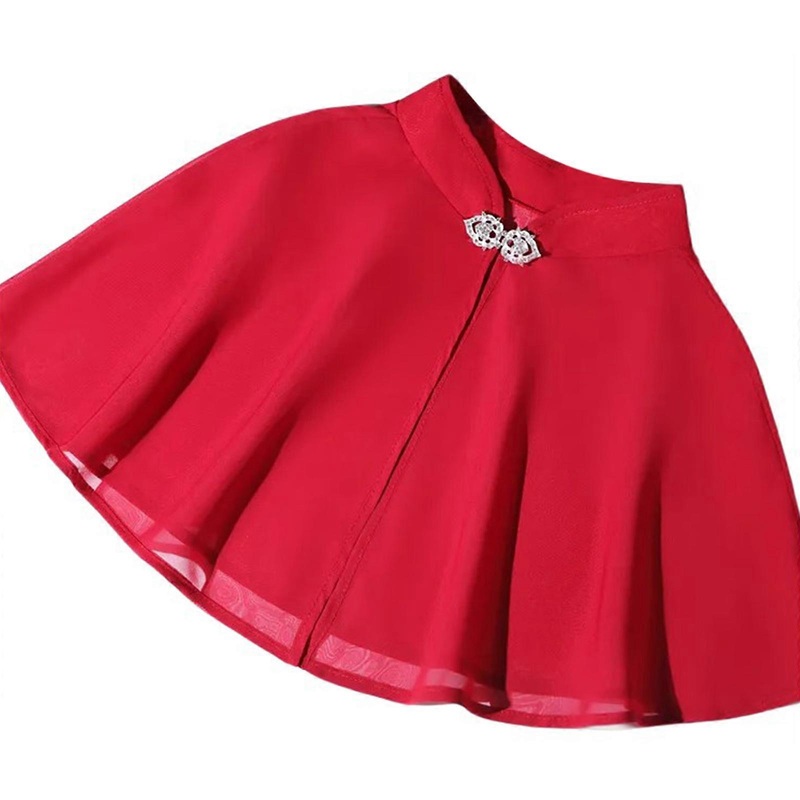 Elegant Chiffon Shawl for Wedding Dress Vintage Cloak for Cheongsam Spring  Button Shoulder Wrap for Formal Party  Burgundy | Fruugo SG