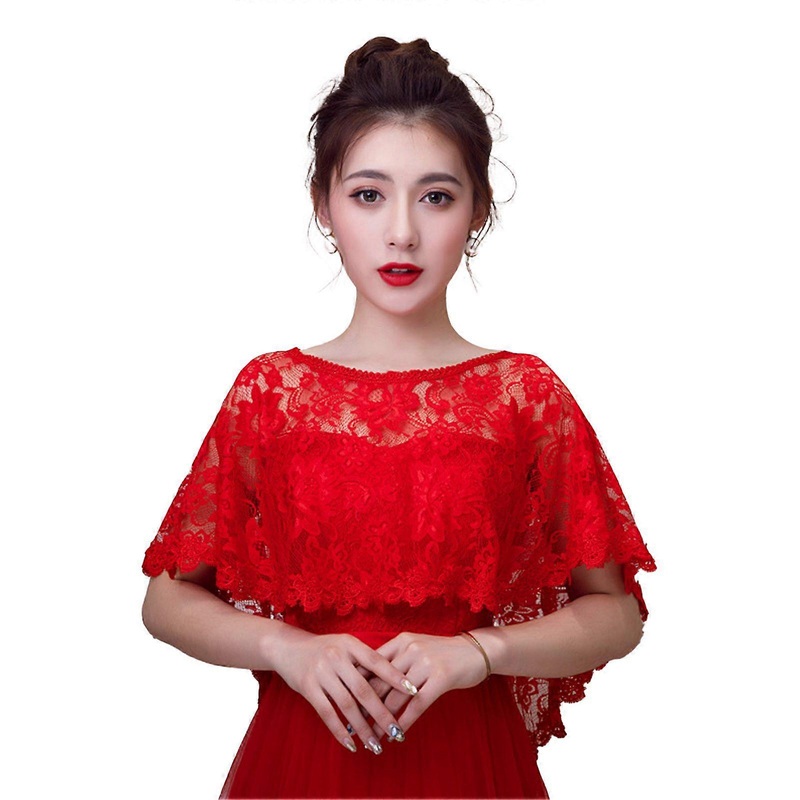 Elegant See-through Lace Shawl Lady Wedding Wraps Bridal Shrug Pullover Shawl Evening Party Women Cape | Fruugo SG