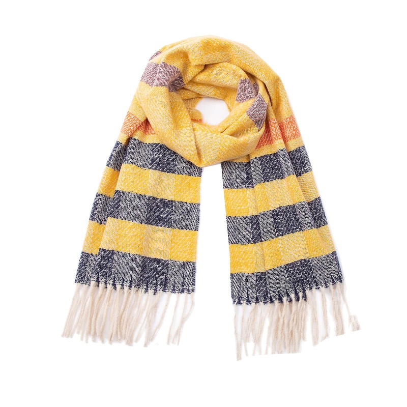 Farfi Unisex Tassel Striped Pattern Scarf Enlarged Warm Long Shawl Neck Wrap Bandana | Fruugo SG