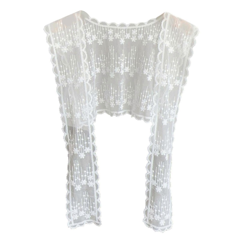 Korean Styles Neck Scarve Elegant Flower Lace Woman’s Shawl Wrap Shoulder Faux Collar Capes Multifunctional Waist Belt | Fruugo SG