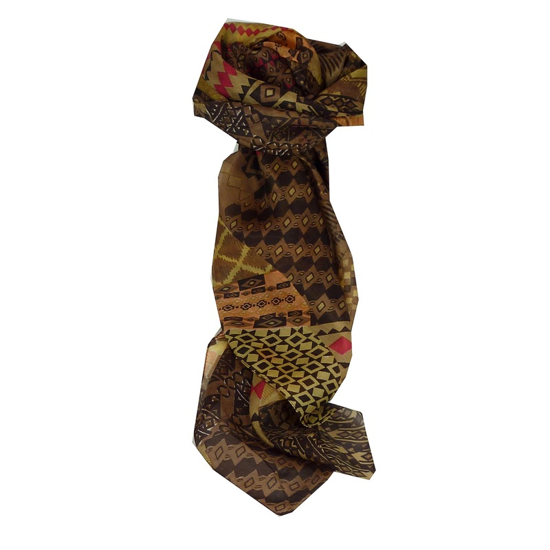 Mulberry Silk Contemporary Square Scarf Bahar Coffee by Pashmina & Silk | Fruugo SG