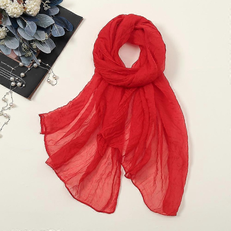 Women’s cute solid color soft long transparent chiffon neck scarf, soft fabric 70*170cm (28*70) | Fruugo SG