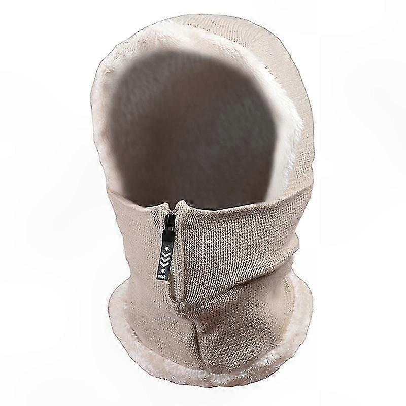 Women’s Knitted Neck Warmer Scarf Hat with Plush Lining & Zipper – Winter Face Cover | Fruugo SG